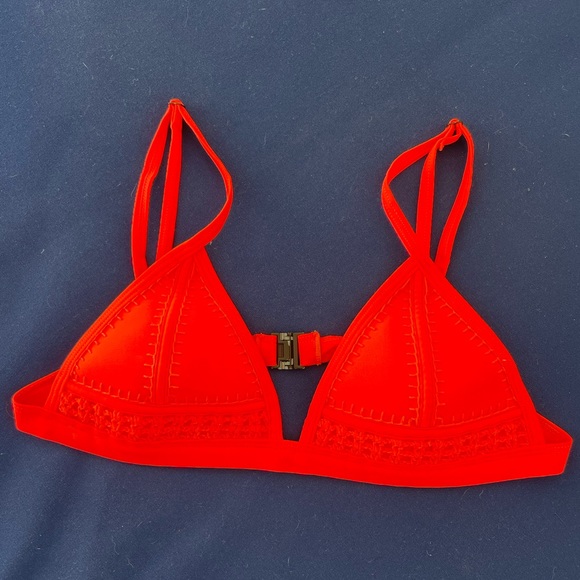 triangl swimwear Other - TRIANGL Swimwear Farrah Neoprene Bikini Top Neon Orange Medium some wear